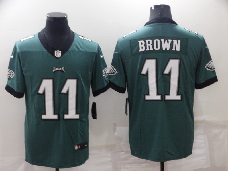 Men's Philadelphia Eagles A.J. Brown #11 Midnight Green Jersey